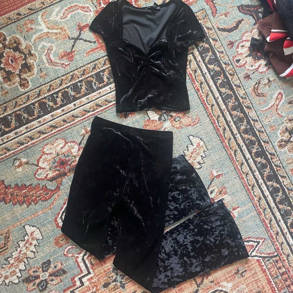 Black Velvet Two-Piece Set